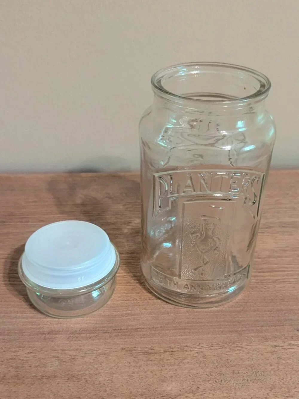 1981 Vintage 75th Anniversary Planter's Peanut Glass Jar